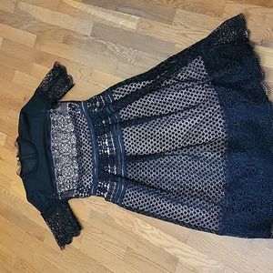 French Connection black lace dress sz 6